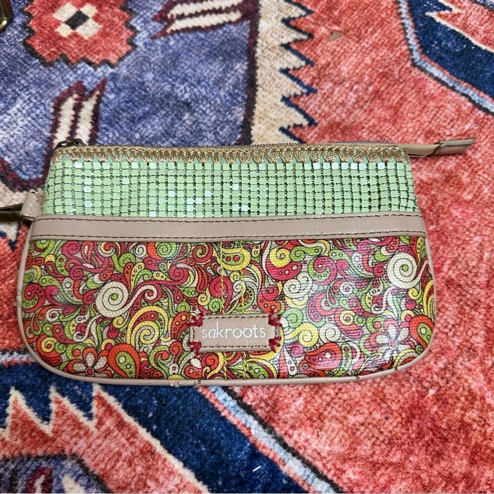 SakRoots small colorful coin purse makeup bag clutch - Picture 5 of 16